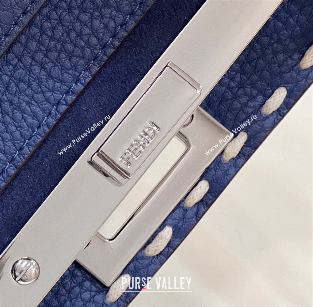 Fendi Peekaboo ISeeU Small Bag Blue Selleria with topstitches 2024 (chaoliu-24041030)