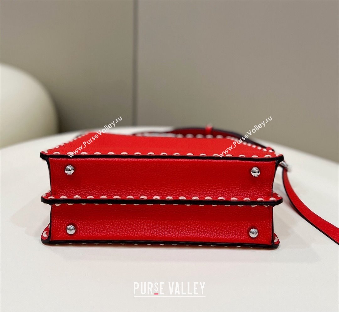Fendi Peekaboo ISeeU Small Bag Red Selleria with topstitches 2024 (chaoliu-24041029)