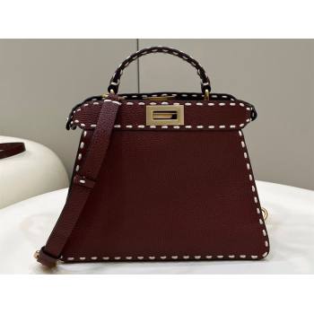 Fendi Peekaboo ISeeU Small Bag Coffee Selleria with topstitches 2024 (chaoliu-24041028)