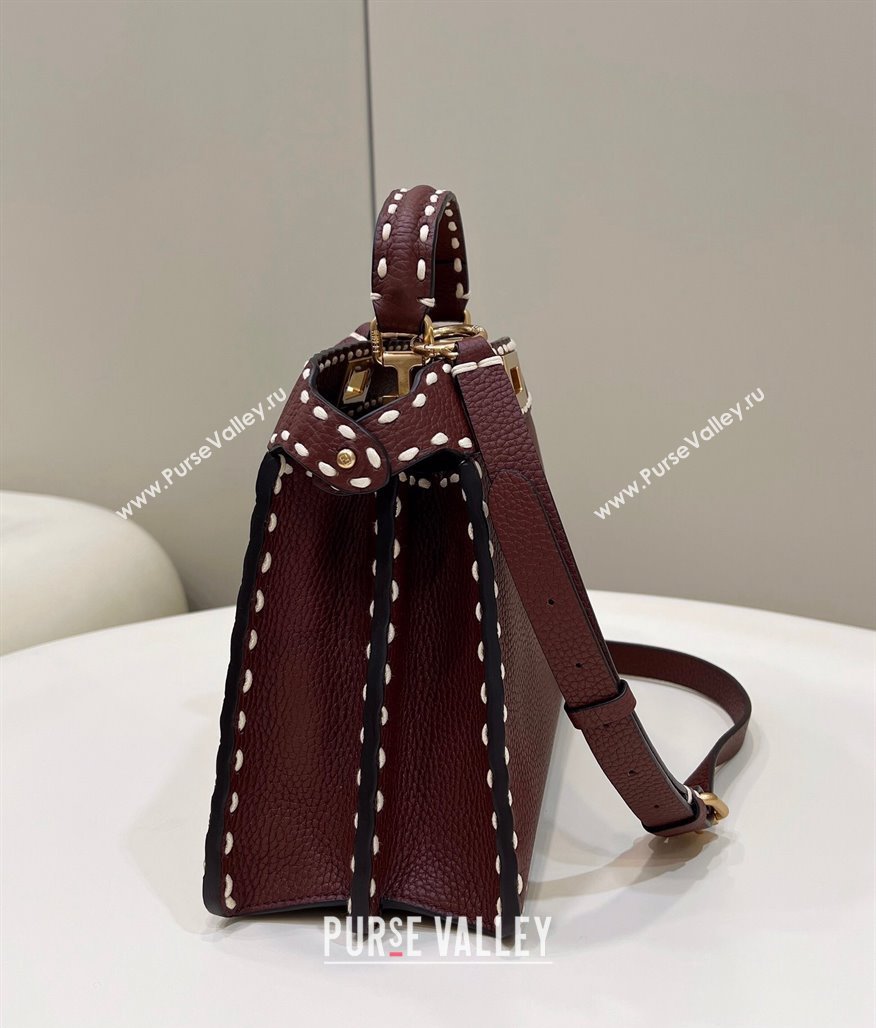 Fendi Peekaboo ISeeU Small Bag Coffee Selleria with topstitches 2024 (chaoliu-24041028)