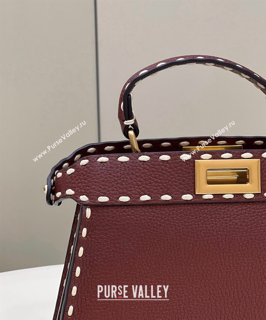 Fendi Peekaboo ISeeU Small Bag Coffee Selleria with topstitches 2024 (chaoliu-24041028)