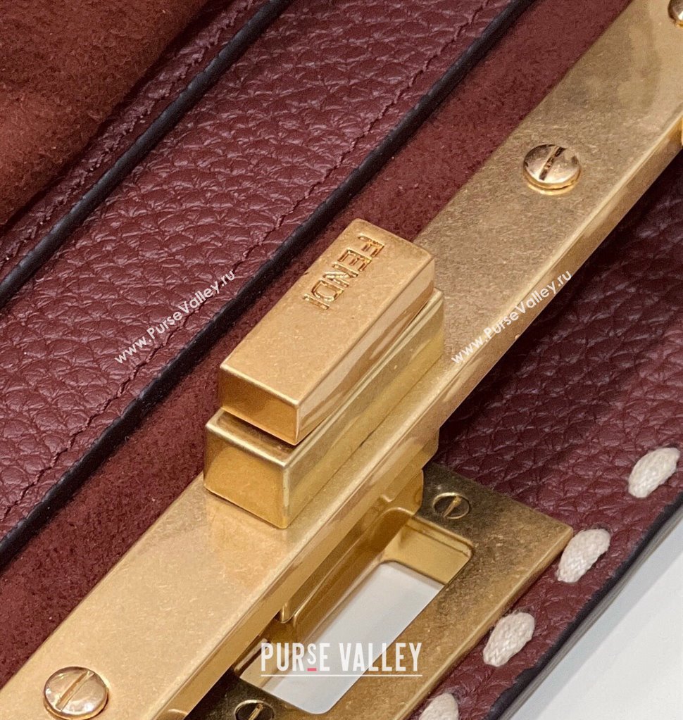 Fendi Peekaboo ISeeU Small Bag Coffee Selleria with topstitches 2024 (chaoliu-24041028)