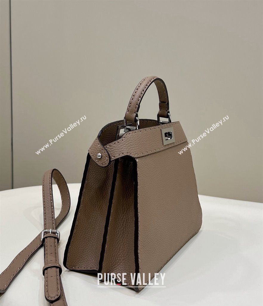 Fendi Peekaboo ISeeU Small Bag Dove Gray Selleria with topstitches 2024 (chaoliu-24041027)