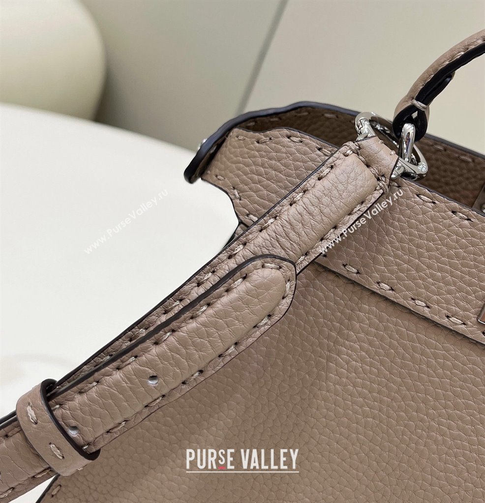 Fendi Peekaboo ISeeU Small Bag Dove Gray Selleria with topstitches 2024 (chaoliu-24041027)