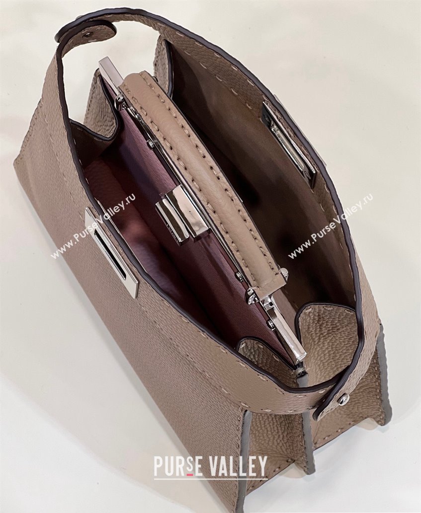 Fendi Peekaboo ISeeU Small Bag Dove Gray Selleria with topstitches 2024 (chaoliu-24041027)