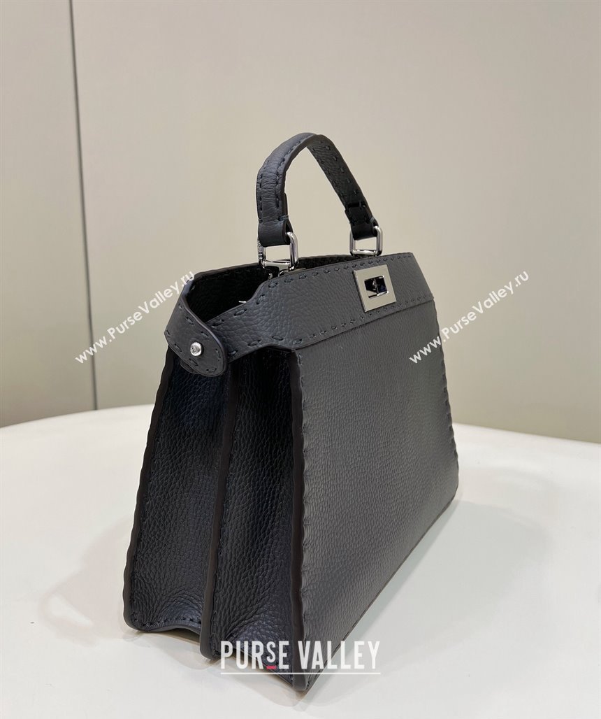 Fendi Peekaboo ISeeU Small Bag Dark Gray Selleria with topstitches 2024 (chaoliu-24041026)