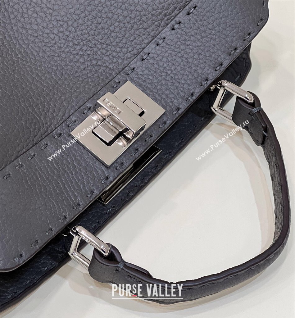 Fendi Peekaboo ISeeU Small Bag Dark Gray Selleria with topstitches 2024 (chaoliu-24041026)