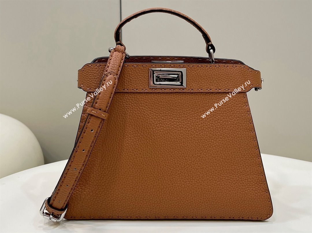 Fendi Peekaboo ISeeU Small Bag Brown Selleria with topstitches 2024 (chaoliu-24041025)