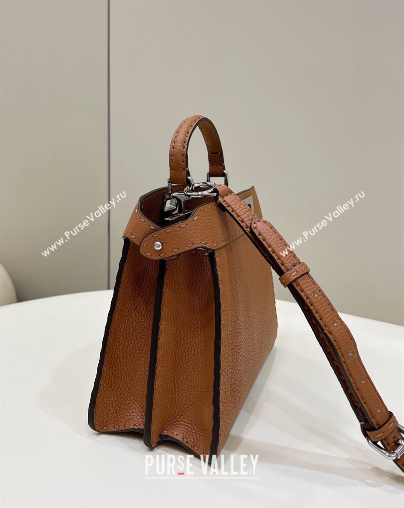 Fendi Peekaboo ISeeU Small Bag Brown Selleria with topstitches 2024 (chaoliu-24041025)