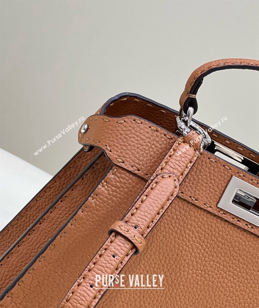 Fendi Peekaboo ISeeU Small Bag Brown Selleria with topstitches 2024 (chaoliu-24041025)