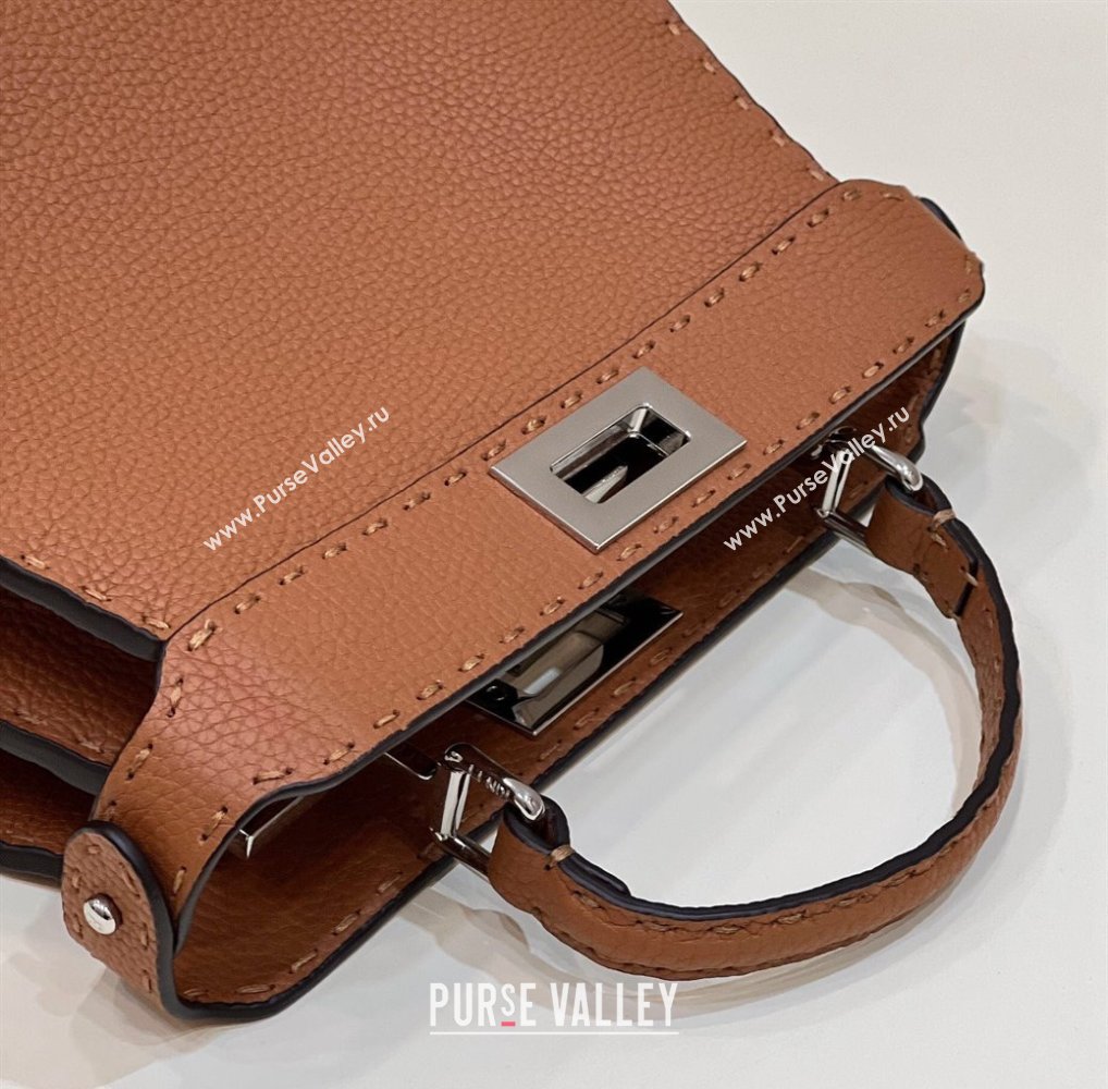 Fendi Peekaboo ISeeU Small Bag Brown Selleria with topstitches 2024 (chaoliu-24041025)