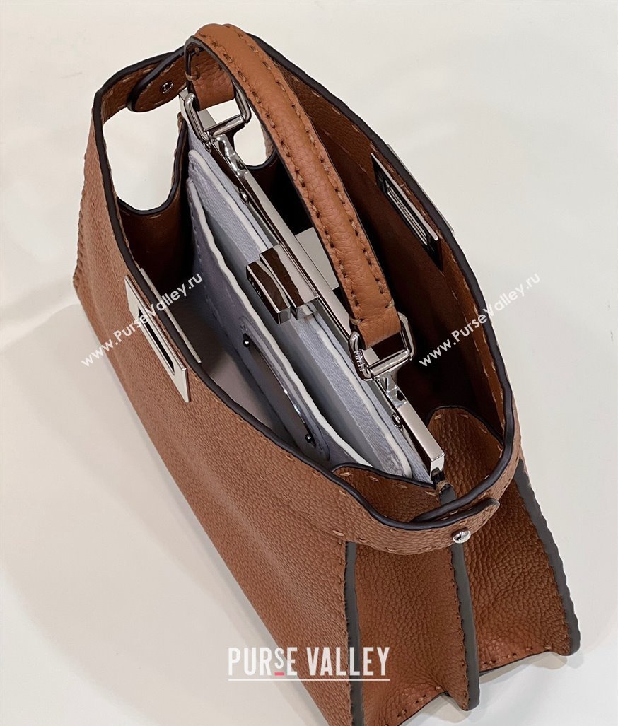 Fendi Peekaboo ISeeU Small Bag Brown Selleria with topstitches 2024 (chaoliu-24041025)