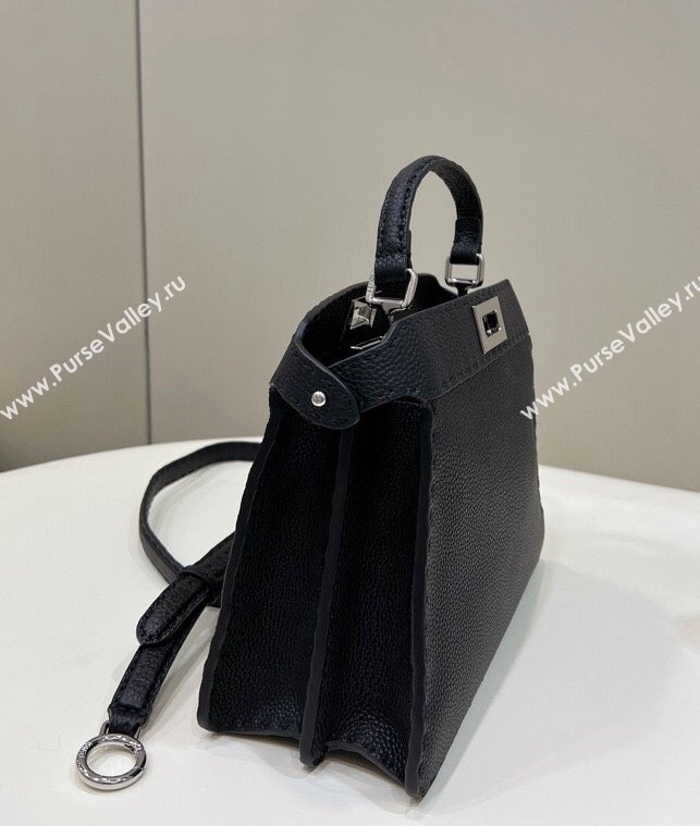 Fendi Peekaboo ISeeU Small Bag Black Selleria with topstitches 2024 (chaoliu-24041023)