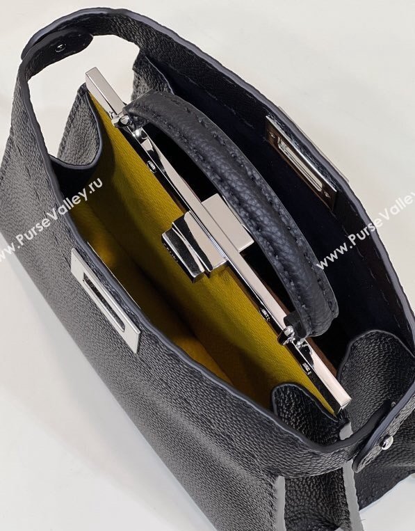 Fendi Peekaboo ISeeU Small Bag Black Selleria with topstitches 2024 (chaoliu-24041023)