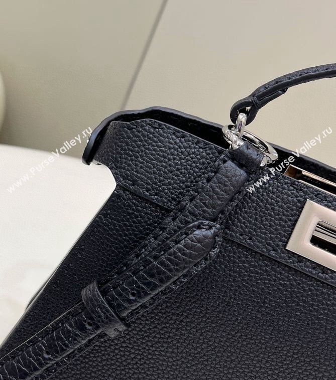 Fendi Peekaboo ISeeU Small Bag Black Selleria with topstitches 2024 (chaoliu-24041023)