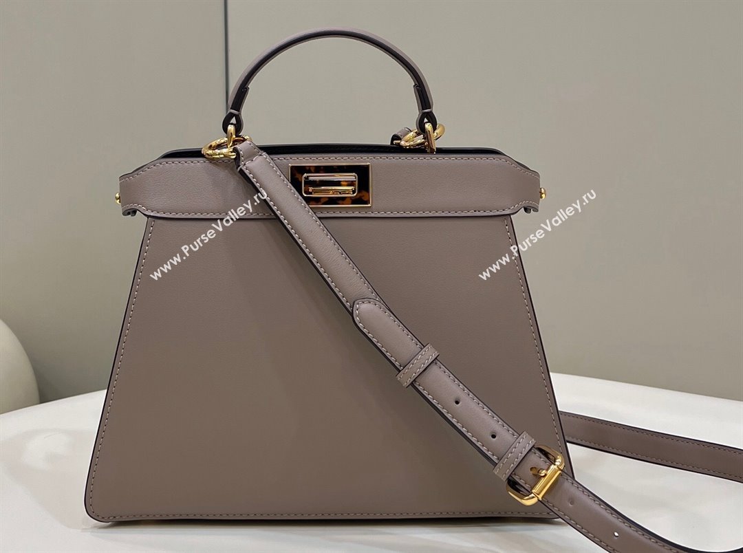 Fendi Peekaboo ISeeU Small Bag in nappa Leather Dove Gray 2024 (chaoliu-24040953)
