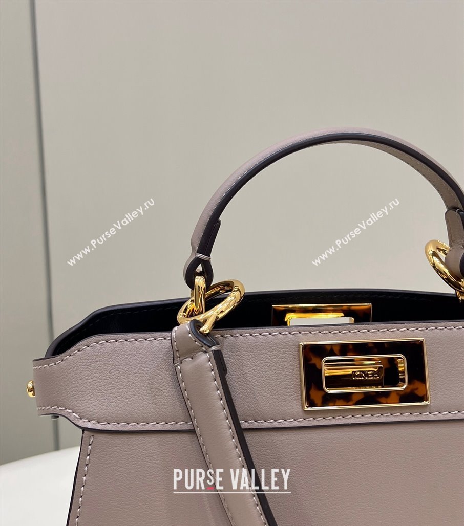 Fendi Peekaboo ISeeU Small Bag in nappa Leather Dove Gray 2024 (chaoliu-24040953)