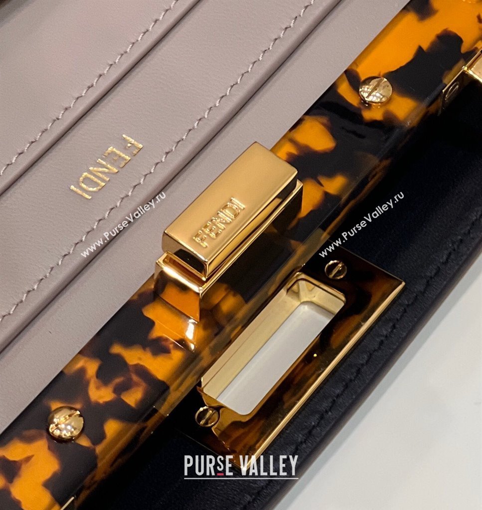 Fendi Peekaboo ISeeU Small Bag in nappa Leather Dove Gray 2024 (chaoliu-24040953)