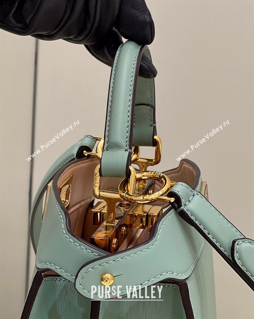 Fendi Peekaboo ISeeU Small Bag in nappa Leather Light Green 2024 (chaoliu-24040954)