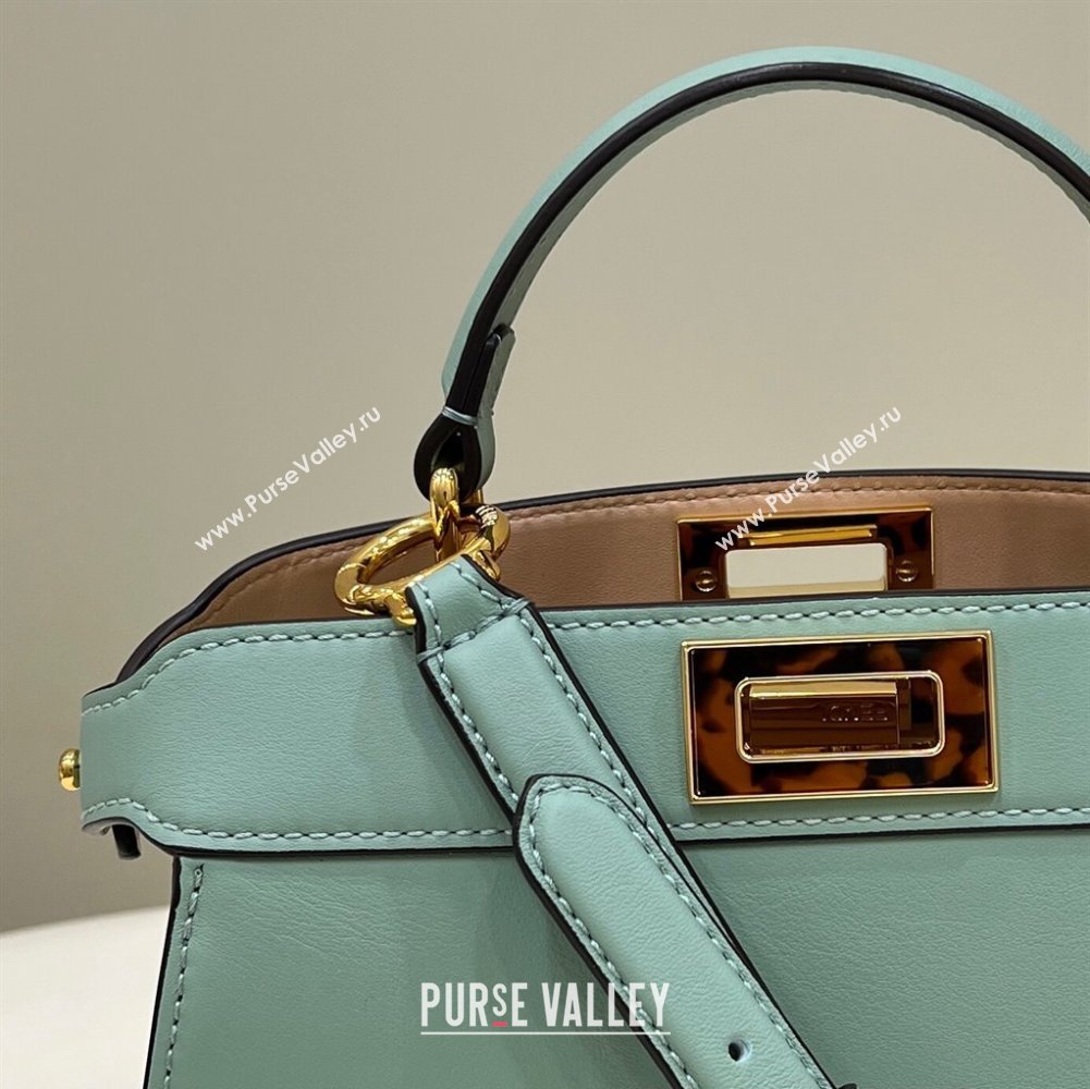 Fendi Peekaboo ISeeU Small Bag in nappa Leather Light Green 2024 (chaoliu-24040954)