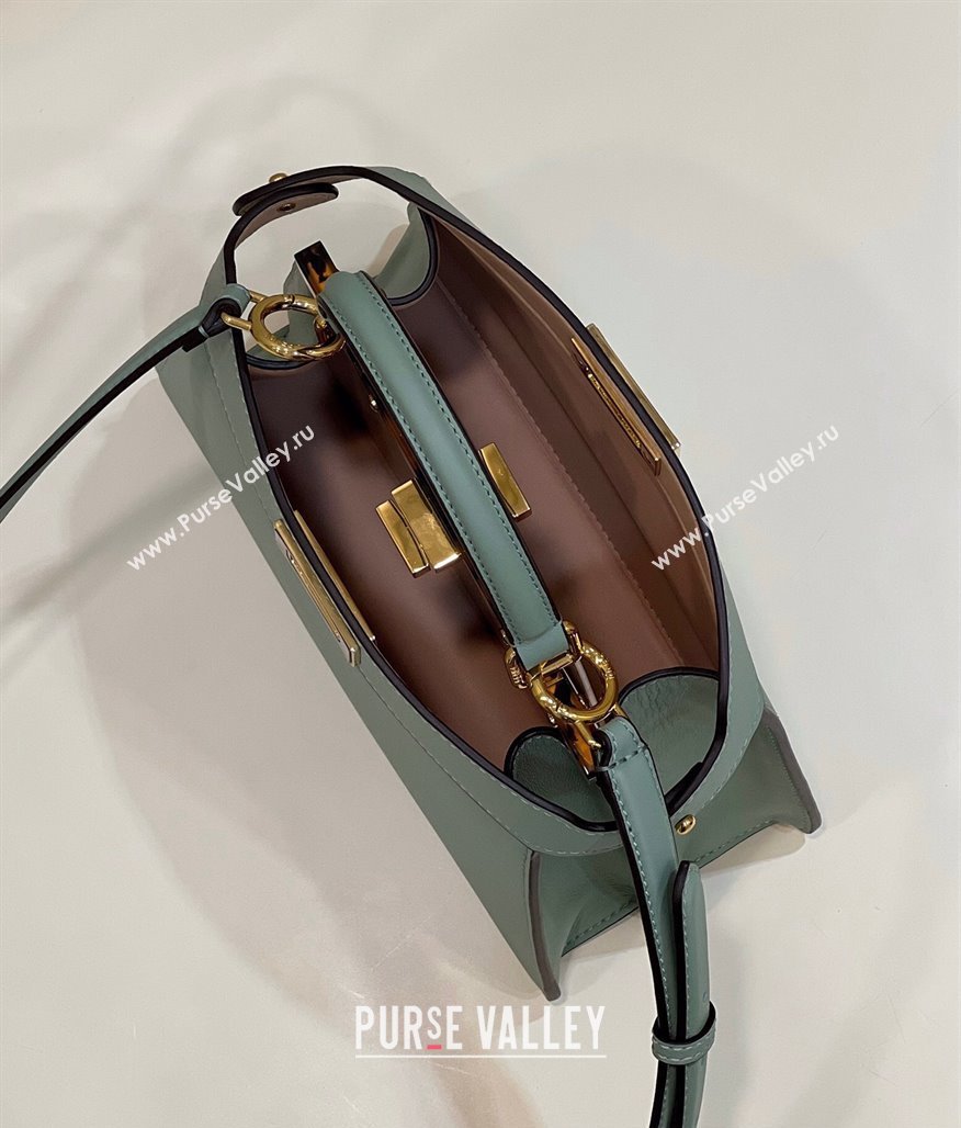 Fendi Peekaboo ISeeU Small Bag in nappa Leather Light Green 2024 (chaoliu-24040954)