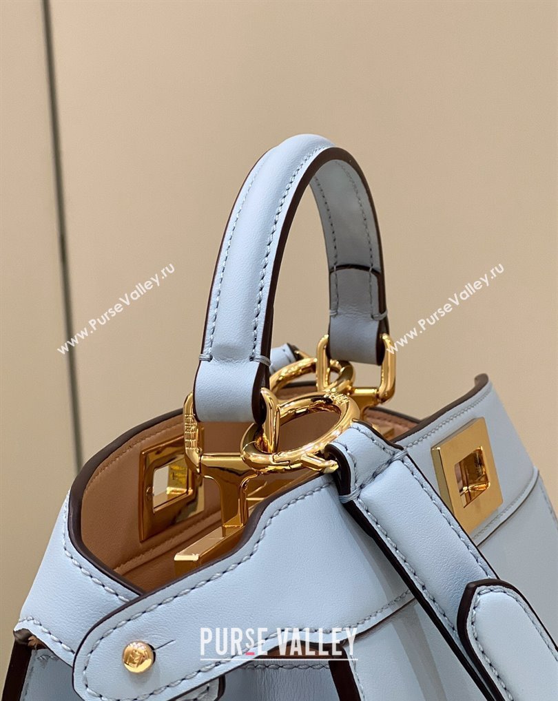 Fendi Peekaboo ISeeU Small Bag in nappa Leather Light Blue 2024 (chaoliu-24040955)