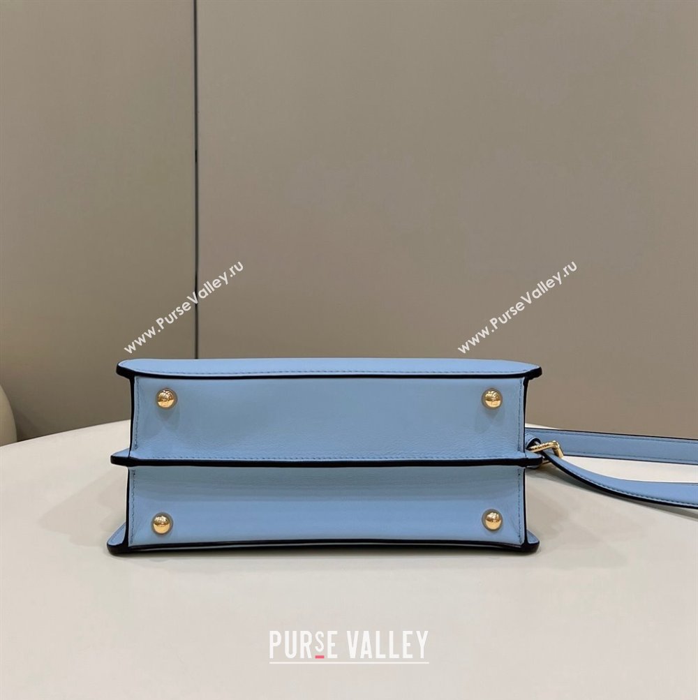 Fendi Peekaboo ISeeU Small Bag in nappa Leather Light Blue 2024 (chaoliu-24040955)