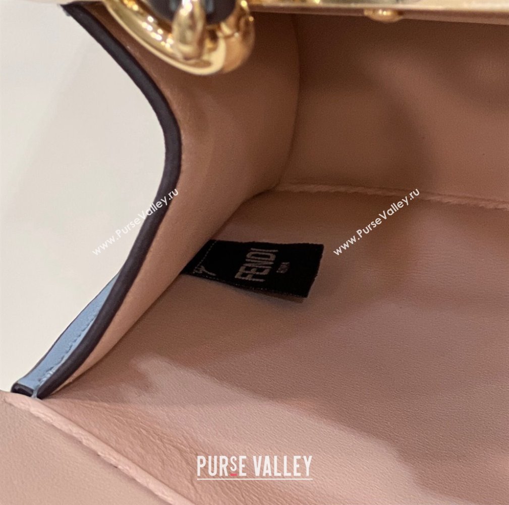 Fendi Peekaboo ISeeU Small Bag in nappa Leather Light Blue 2024 (chaoliu-24040955)