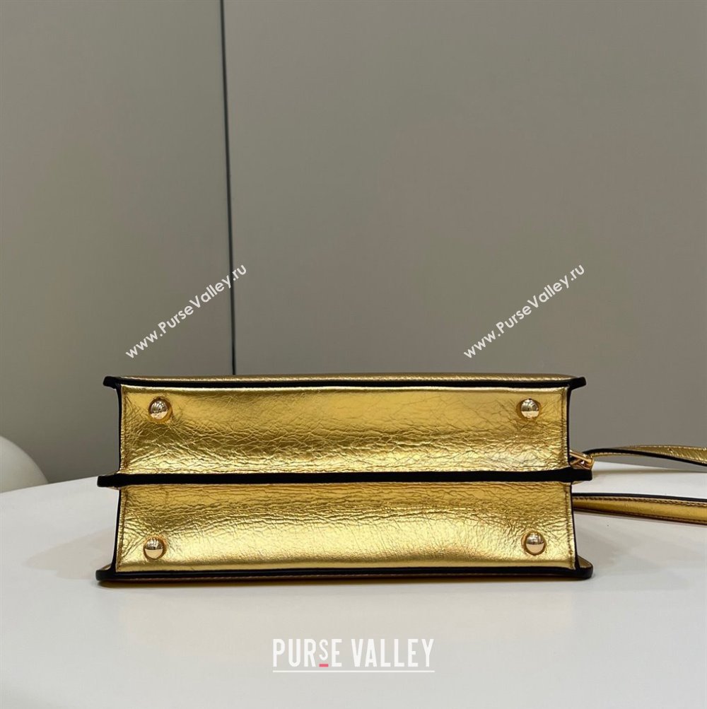 Fendi Peekaboo ISeeU Small Bag in nappa Leather Gold 2024 (chaoliu-24040961)