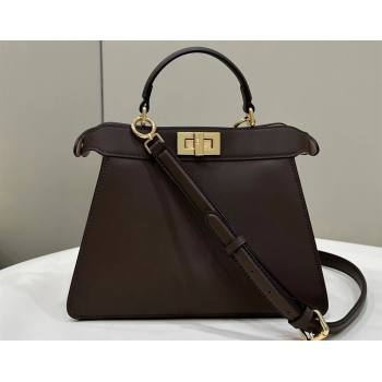 Fendi Peekaboo ISeeU Small Bag in nappa Leather Coffee 2024 (chaoliu-24040956)