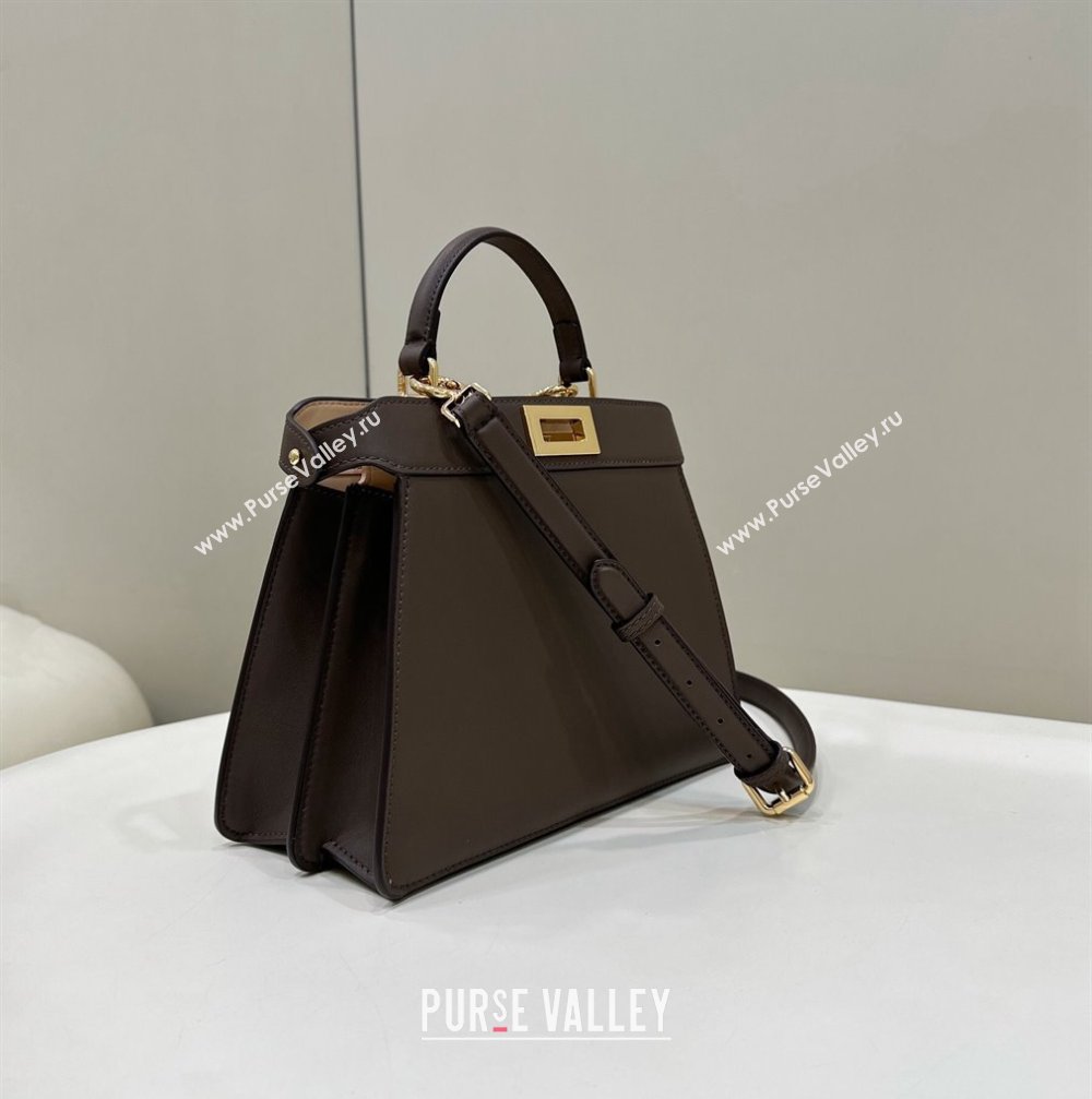 Fendi Peekaboo ISeeU Small Bag in nappa Leather Coffee 2024 (chaoliu-24040956)