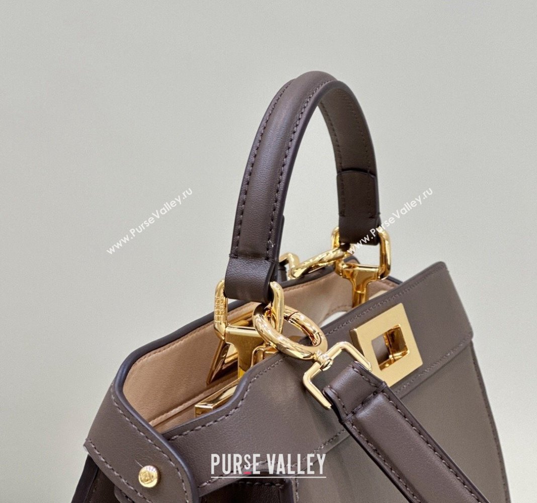Fendi Peekaboo ISeeU Small Bag in nappa Leather Coffee 2024 (chaoliu-24040956)