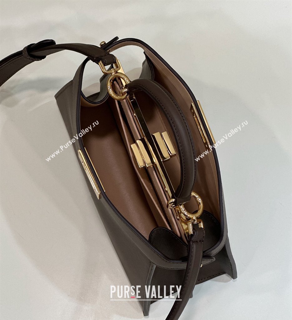 Fendi Peekaboo ISeeU Small Bag in nappa Leather Coffee 2024 (chaoliu-24040956)