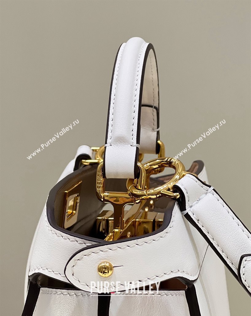 Fendi Peekaboo ISeeU Small Bag in nappa Leather White 2024 (chaoliu-24040959)