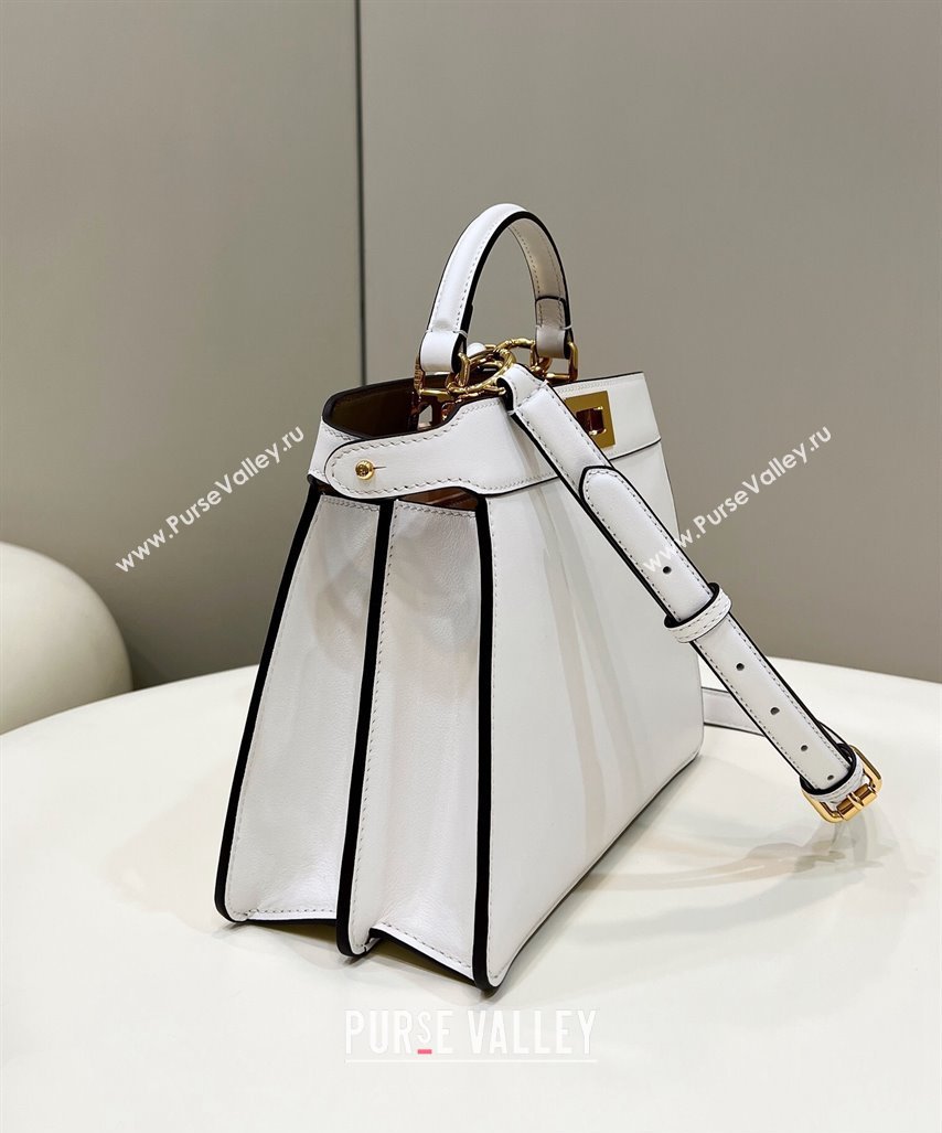 Fendi Peekaboo ISeeU Small Bag in nappa Leather White 2024 (chaoliu-24040959)