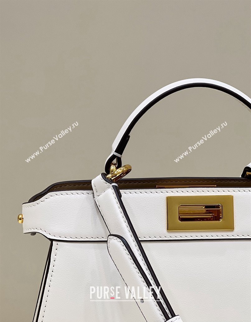 Fendi Peekaboo ISeeU Small Bag in nappa Leather White 2024 (chaoliu-24040959)