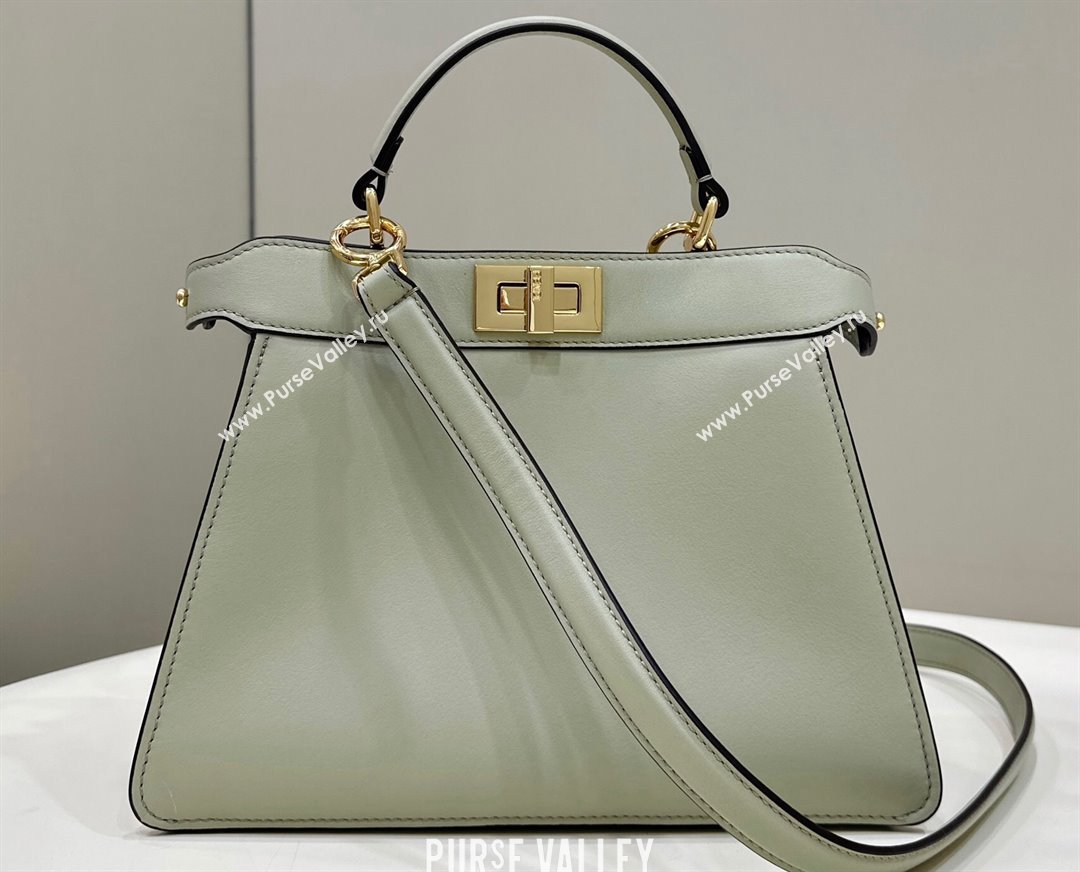 Fendi Peekaboo ISeeU Small Bag in nappa Leather Pale Green 2024 (chaoliu-24040960)