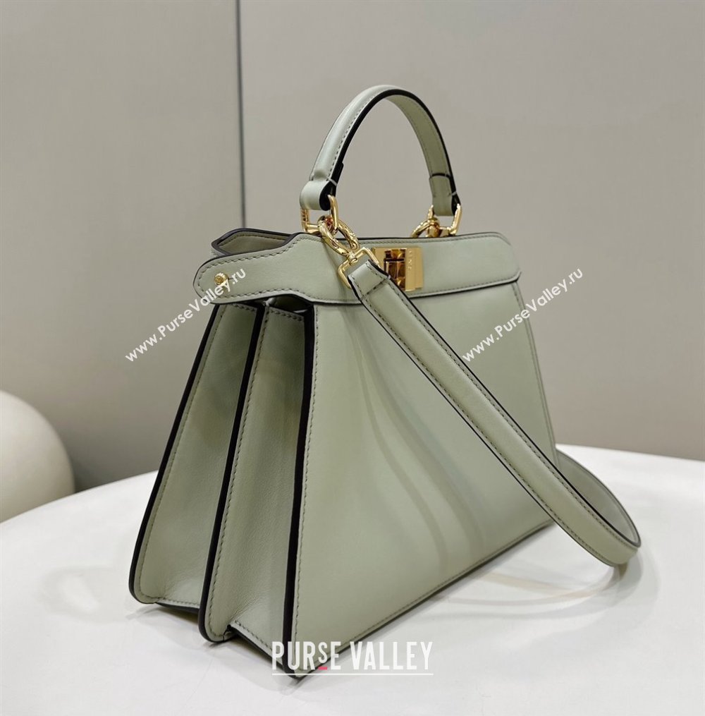 Fendi Peekaboo ISeeU Small Bag in nappa Leather Pale Green 2024 (chaoliu-24040960)