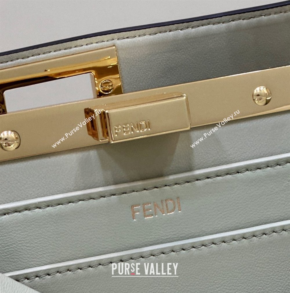 Fendi Peekaboo ISeeU Small Bag in nappa Leather Pale Green 2024 (chaoliu-24040960)