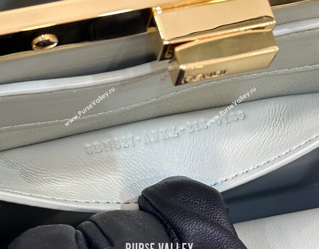 Fendi Peekaboo ISeeU Small Bag in nappa Leather Pale Green 2024 (chaoliu-24040960)