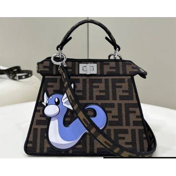 FENDI x FRGMT x POKÉMON Peekaboo ISeeU Petite bag Brown FF fabric 2024 (chaoliu-24041044)