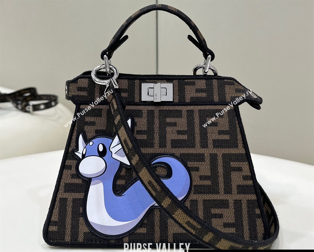 FENDI x FRGMT x POKÉMON Peekaboo ISeeU Petite bag Brown FF fabric 2024 (chaoliu-24041044)