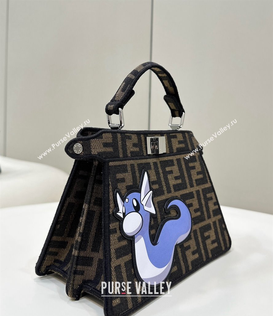 FENDI x FRGMT x POKÉMON Peekaboo ISeeU Petite bag Brown FF fabric 2024 (chaoliu-24041044)
