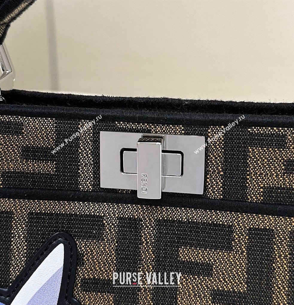 FENDI x FRGMT x POKÉMON Peekaboo ISeeU Petite bag Brown FF fabric 2024 (chaoliu-24041044)