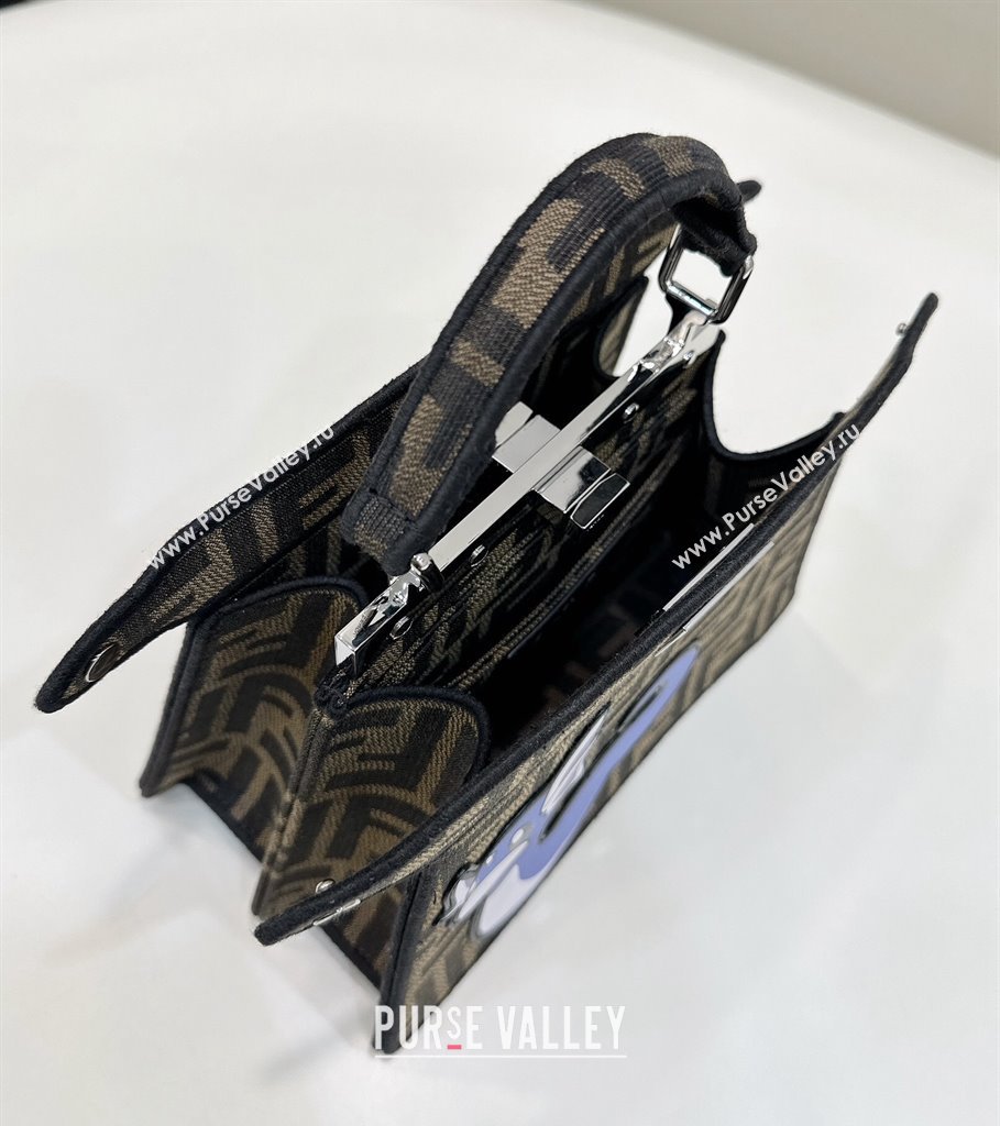 FENDI x FRGMT x POKÉMON Peekaboo ISeeU Petite bag Brown FF fabric 2024 (chaoliu-24041044)