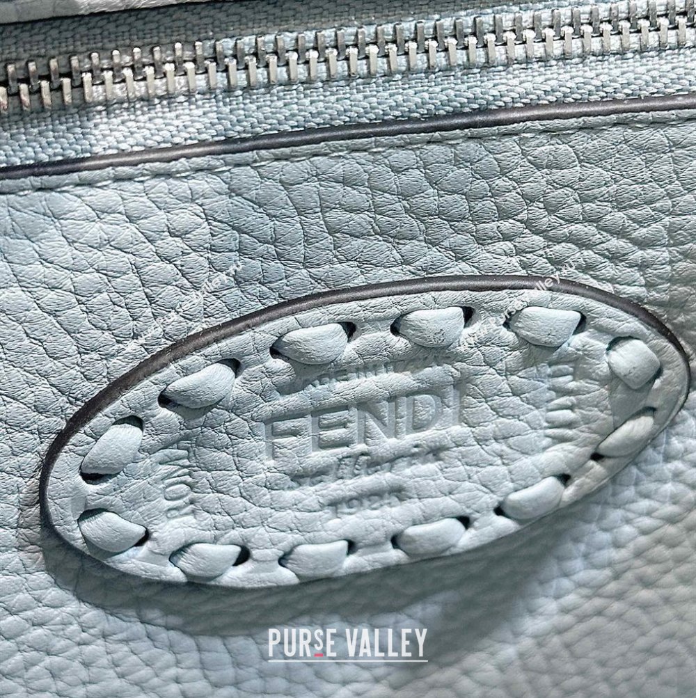 Fendi iconic Peekaboo Mini Bag Light blue Selleria with 220 hand-sewn topstitches 2024 (chaoliu-24040941)