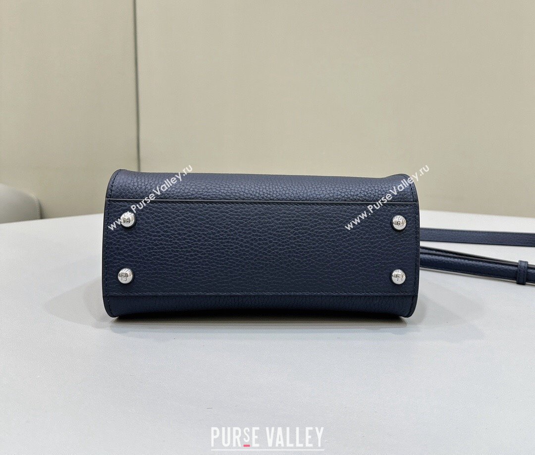 Fendi iconic Peekaboo Mini Bag Midnight blue Selleria with 220 hand-sewn topstitches 2024 (chaoliu-24040942)