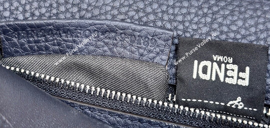 Fendi iconic Peekaboo Mini Bag Midnight blue Selleria with 220 hand-sewn topstitches 2024 (chaoliu-24040942)