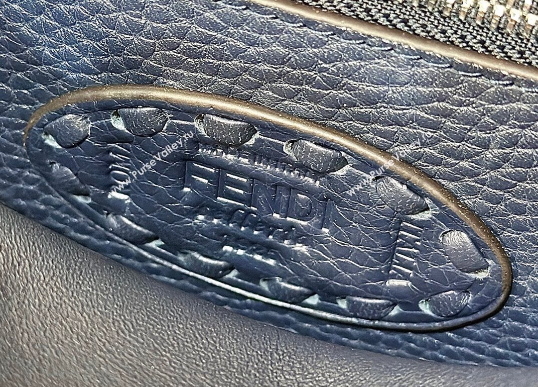 Fendi iconic Peekaboo Mini Bag Midnight blue Selleria with 220 hand-sewn topstitches 2024 (chaoliu-24040942)