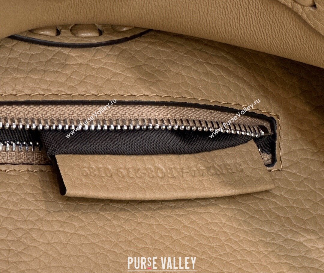 Fendi iconic Peekaboo Mini Bag Beige Selleria with 220 hand-sewn topstitches 2024 (chaoliu-24040945)